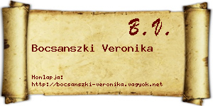 Bocsanszki Veronika névjegykártya